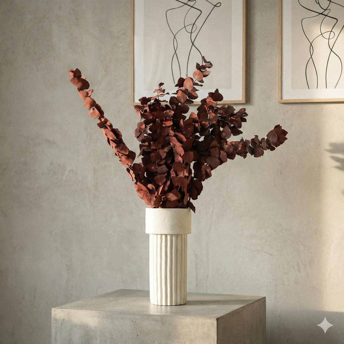 KONSERVIERTER Eukalyptus Cinerea - Ein Hauch von Natur, der bleibt! - rot / 60 cm - Rot, Naturmaterialien (60cm) - Lykke & You