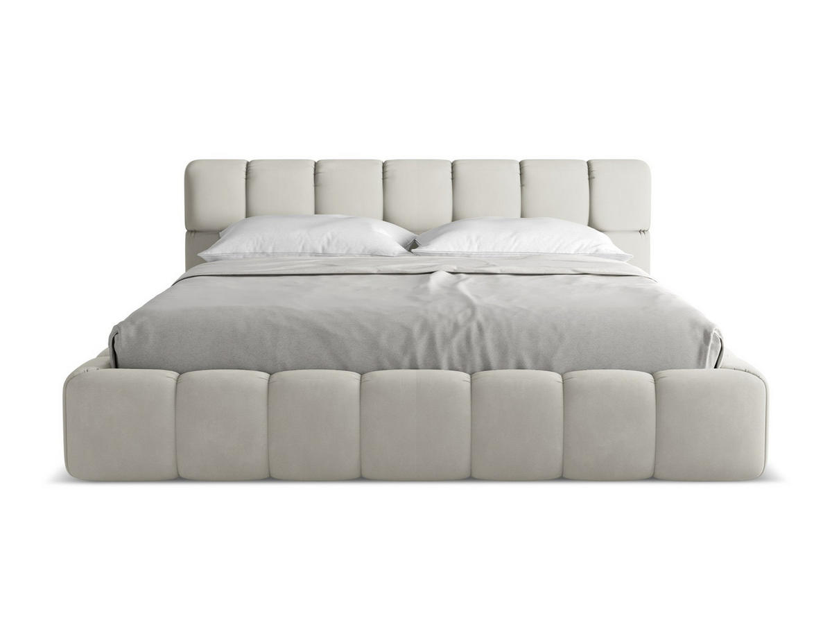 POLSTERBETT mit Bettkasten und Lattenrost 200x228 Beige - Beige/Schwarz, Kunststoff/Textil (180/200cm) - Makamii
