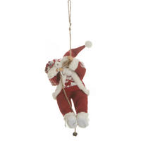 WEIHNACHTSMANN am Seil 17/14/30 cm - Rot, Textil (14/30/17cm) - Atmosphera Createur d´interieur