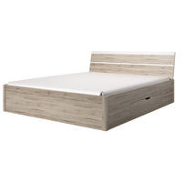 BETT Bilbao Eiche Sanremo weiß 3-teilig - Weiß/Braun, Holz/Holzwerkstoff (160/200cm) - Feldmann-Wohnen