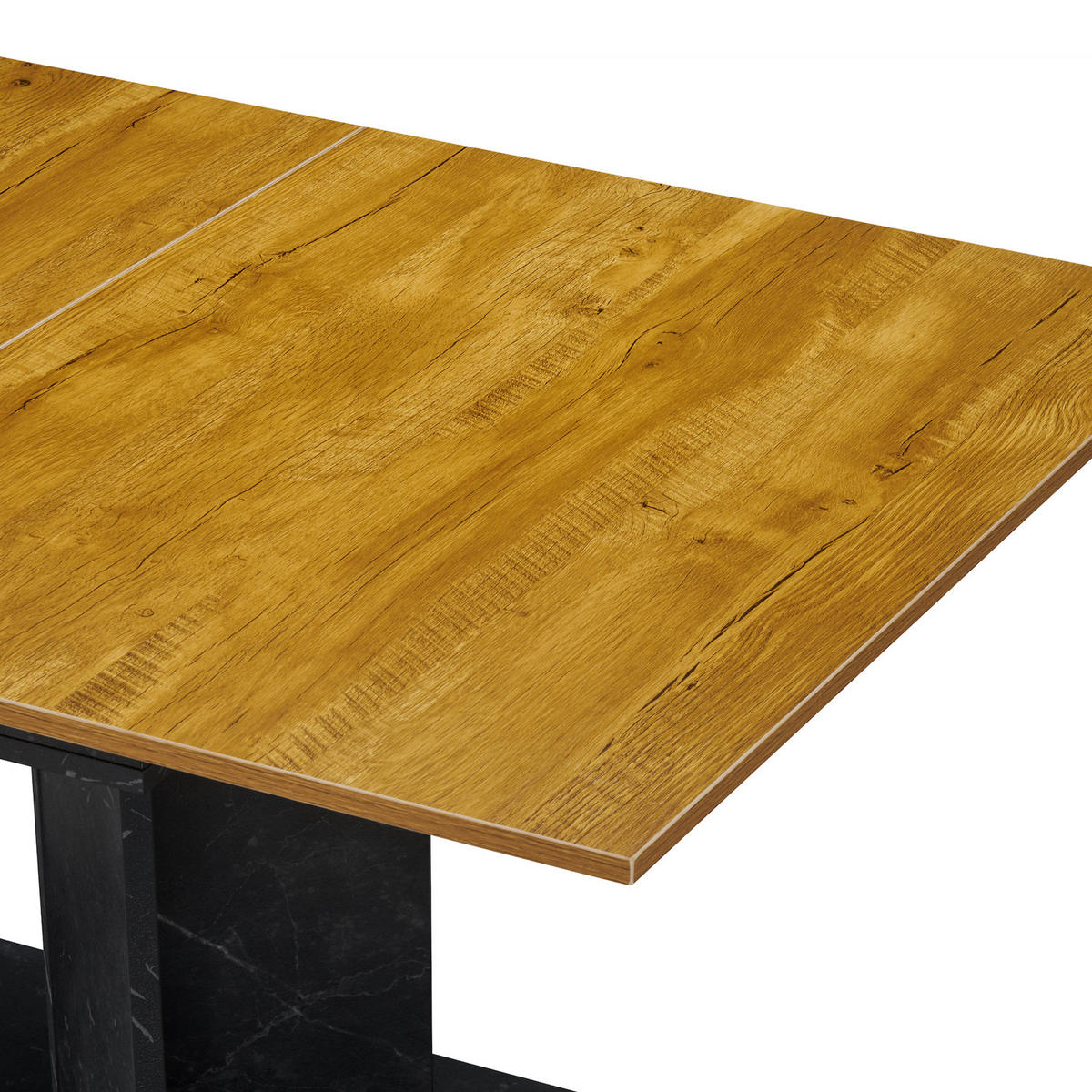 ESSTISCH VIVIAN 120-160/80/76 cm - Wildeiche/Anthrazit, Holzwerkstoff (80/120/76cm) - B&D Home