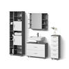 BADMÖBEL-SET Eisak Weiß/Anthrazit 4 Teile, mit Hochschrank - Anthrazit/Weiß, Holzwerkstoff (80/60/33cm) - Livinity®