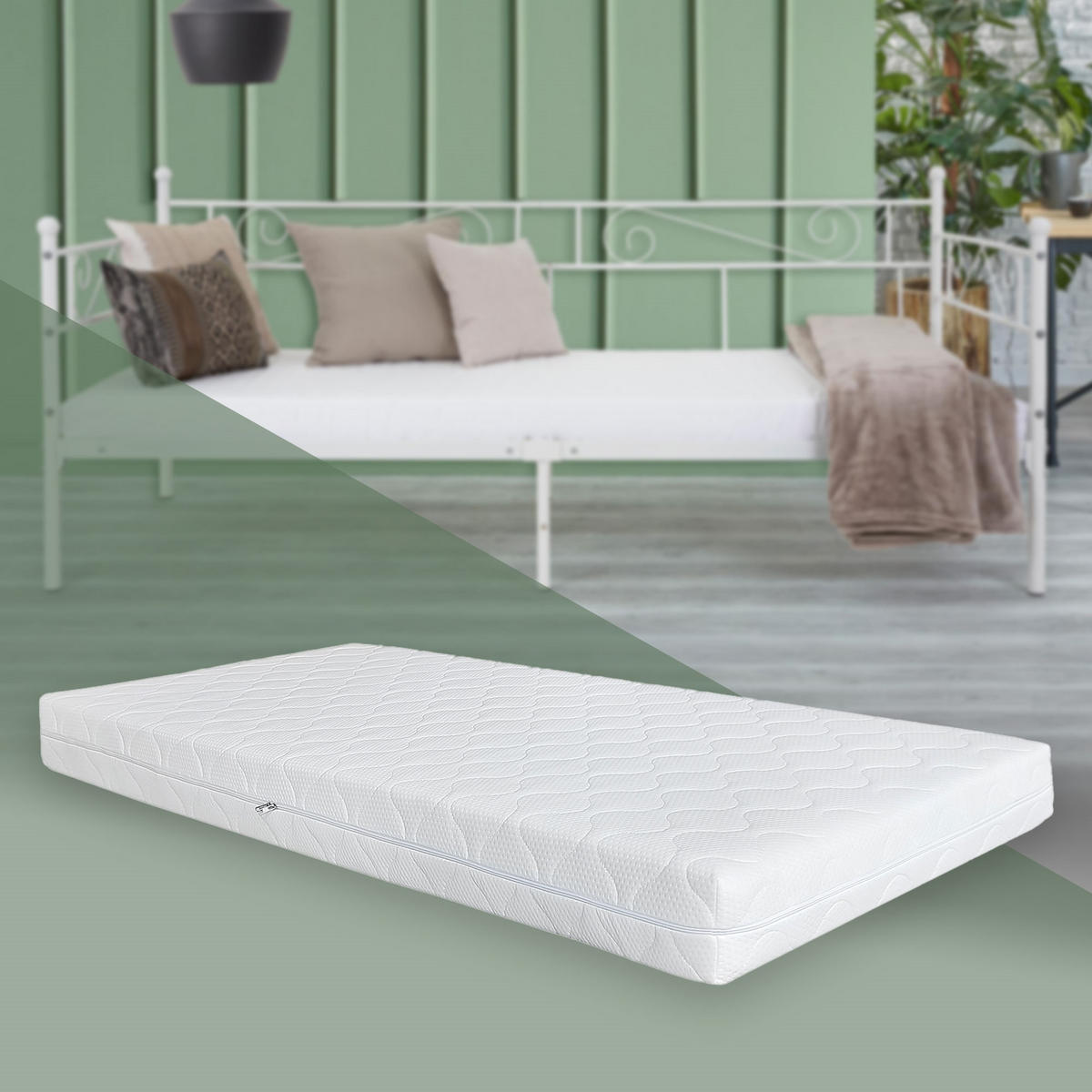 MATRATZE 200/90 cm - Weiß, Textil (90/200cm) - ML-DESIGN