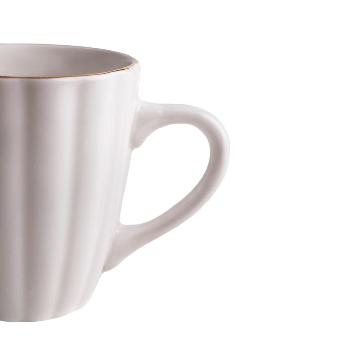 BECHER Melida mit Goldrand 0,38 l 6er-Set - Weiß, Keramik (0.38L) - Homla