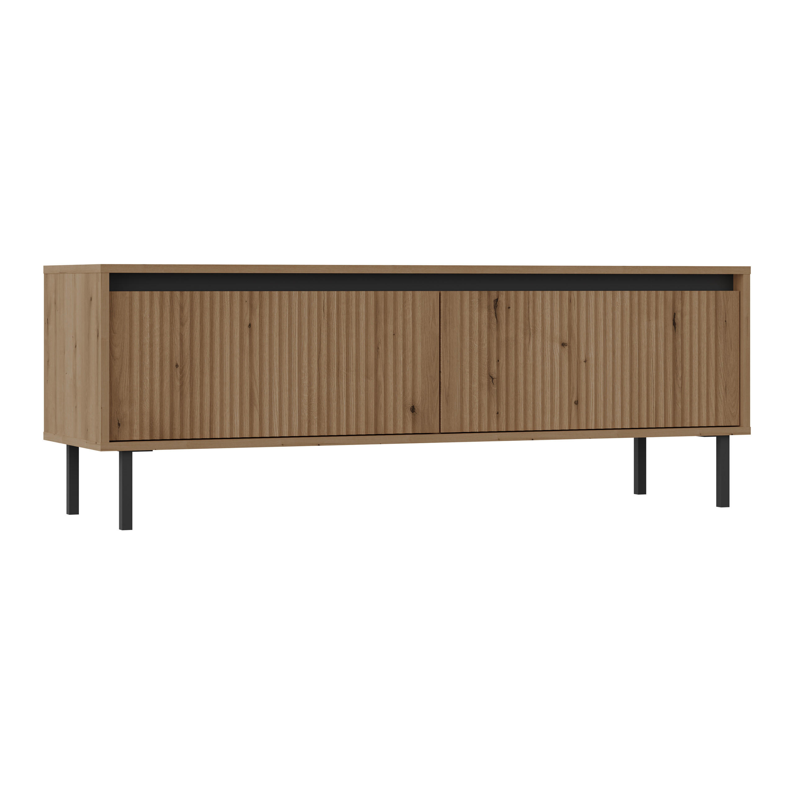 LOWBOARD OSTIA 140,2x40x50 cm mit 2 Schubladen für Wohnzimmer Modern Goldfarben - Goldfarben, Holzwerkstoff (140.2/50/40cm) - MASSENO