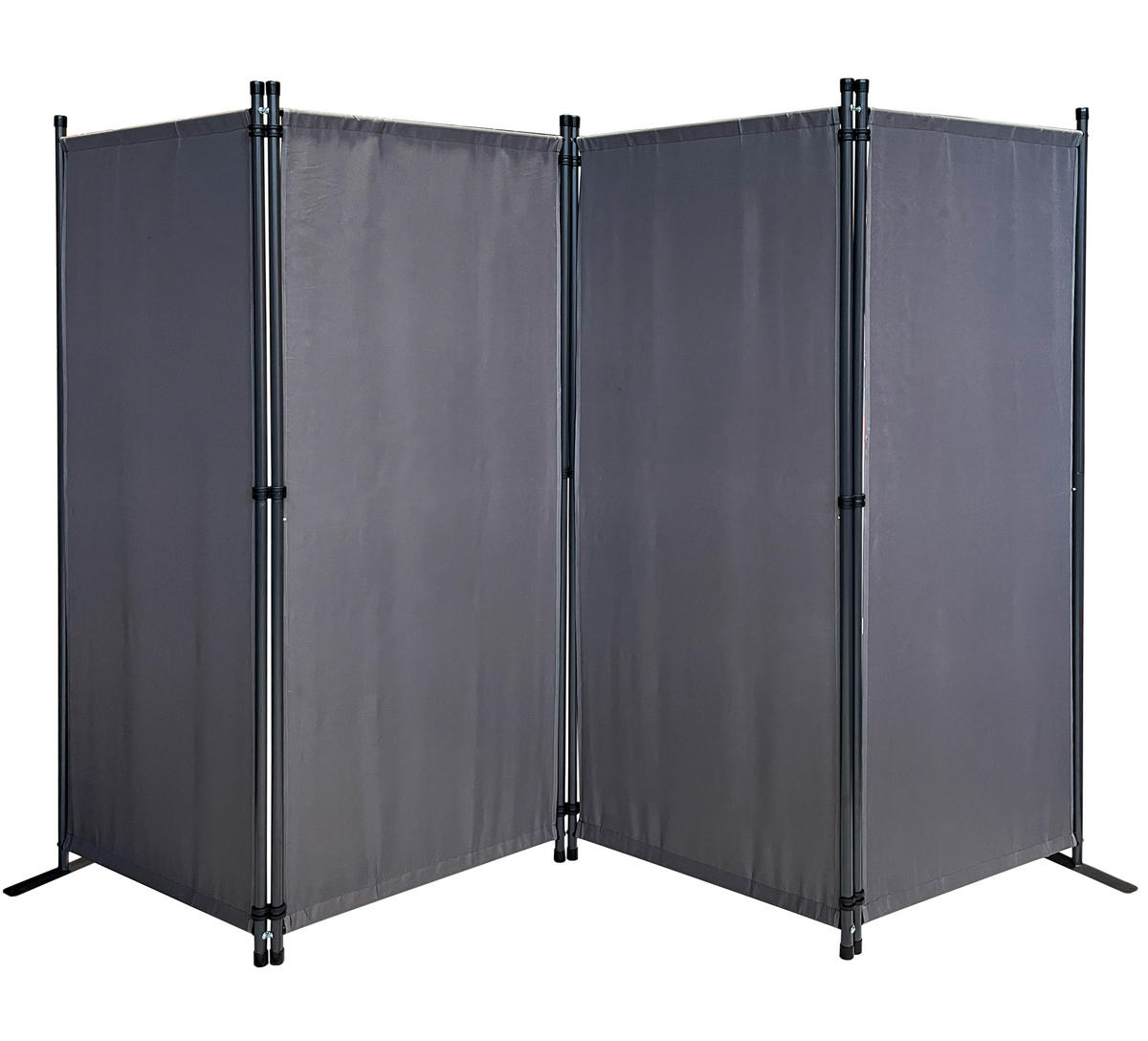 PARAVENT 2 Stück 4-tlg. 220x165 cm Grau - Grau, Metall (220/165cm) - QUICK STAR