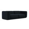 3-SITZER SOFA Samt Stoff Blau - Blau/Schwarz, Kunststoff/Textil (228/70/89cm) - Makamii