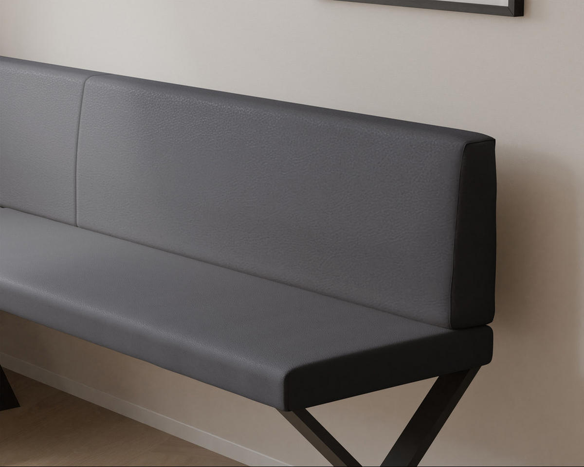 ECKBANK links VERO X Kunstleder glatt, 128/168 cm Dunkelgrau - Dunkelgrau, Kunststoff/Textil (128/168cm) - Idohome