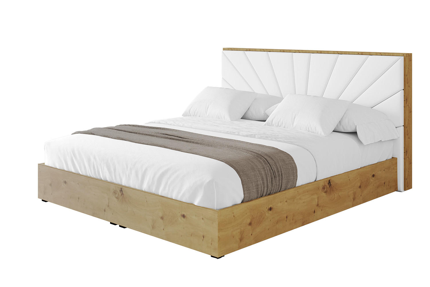 POLSTERBETT mit Bettkasten und Lattenrost, Bett mit Matratze H3/H4 - ENZO6 200x200 Weiß Kunstleder - Weiß Hochglanz, Holzwerkstoff/Textil (200/200cm) - ALTDECOR