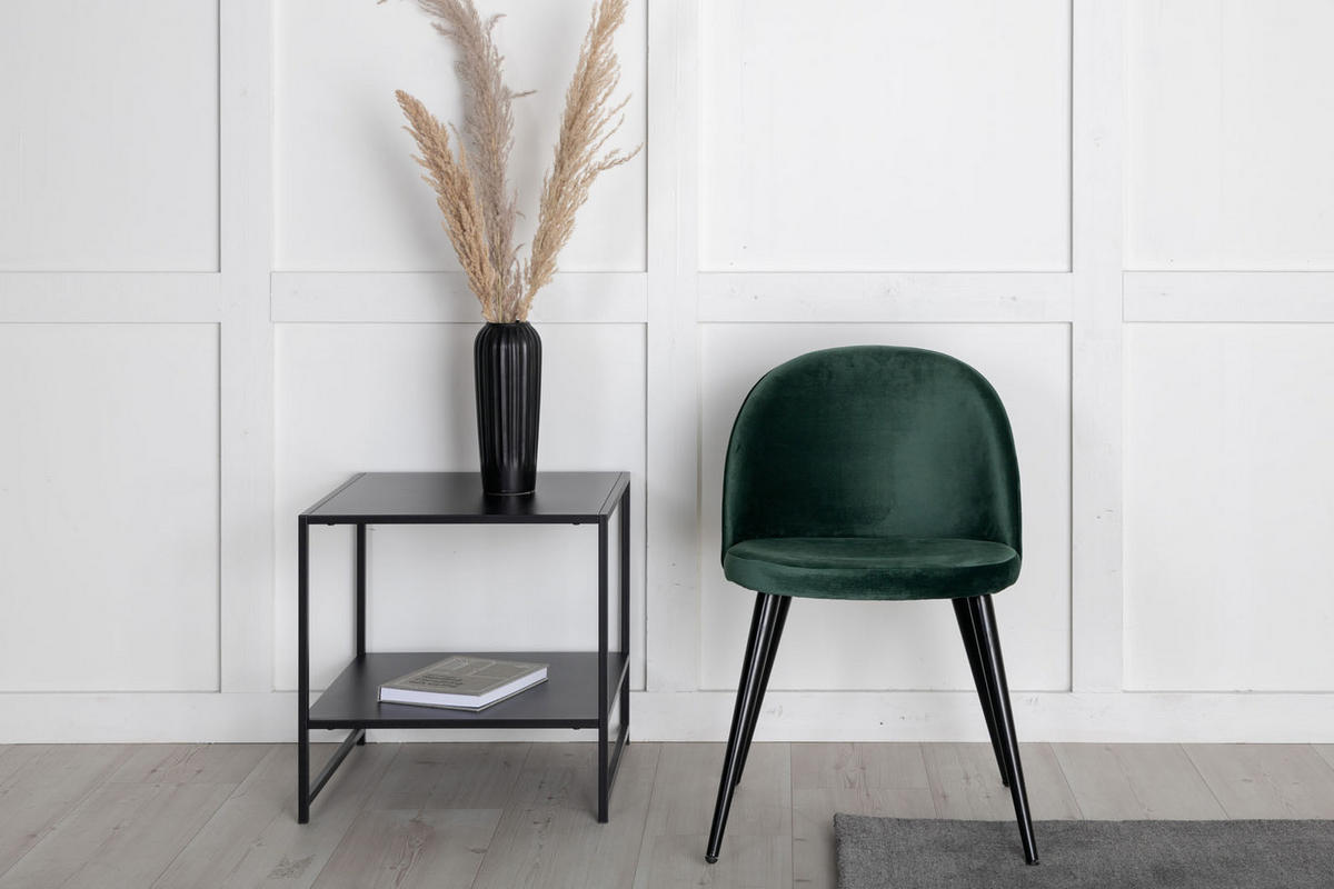 STUHL 2er-Set velours grün, schwarz - Grün, Holzwerkstoff (50/77/57cm) - ebuy24