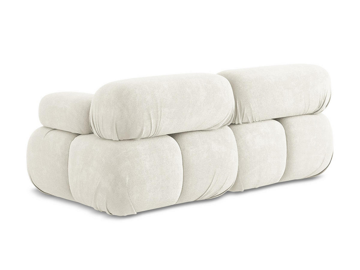 2-SITZER-SOFA Chenille Stoff Weiß - Pink/Schwarz, Kunststoff/Textil (190/70/96cm) - Makamii