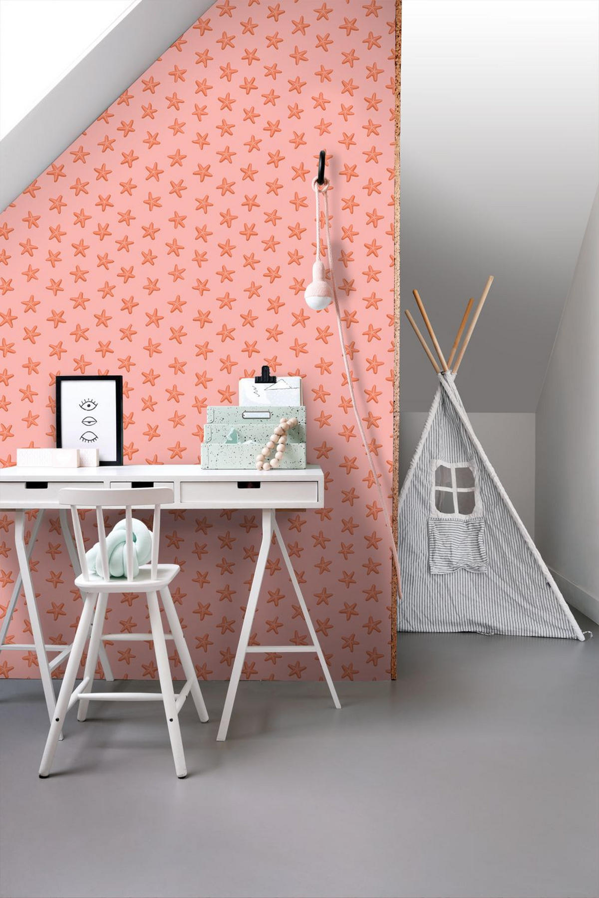 TAPETE Seesternen 50 x 900 cm - Pink, Papier (50/0.1cm) - ESTAhome