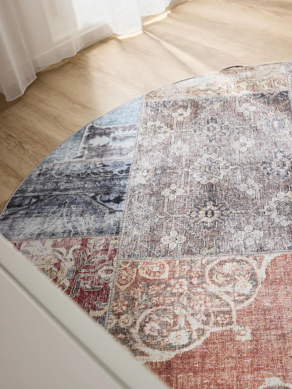 VINTAGE-TEPPICH George waschbar ø 160 cm rund - Multicolor, Kunststoff (160/160cm) - benuta