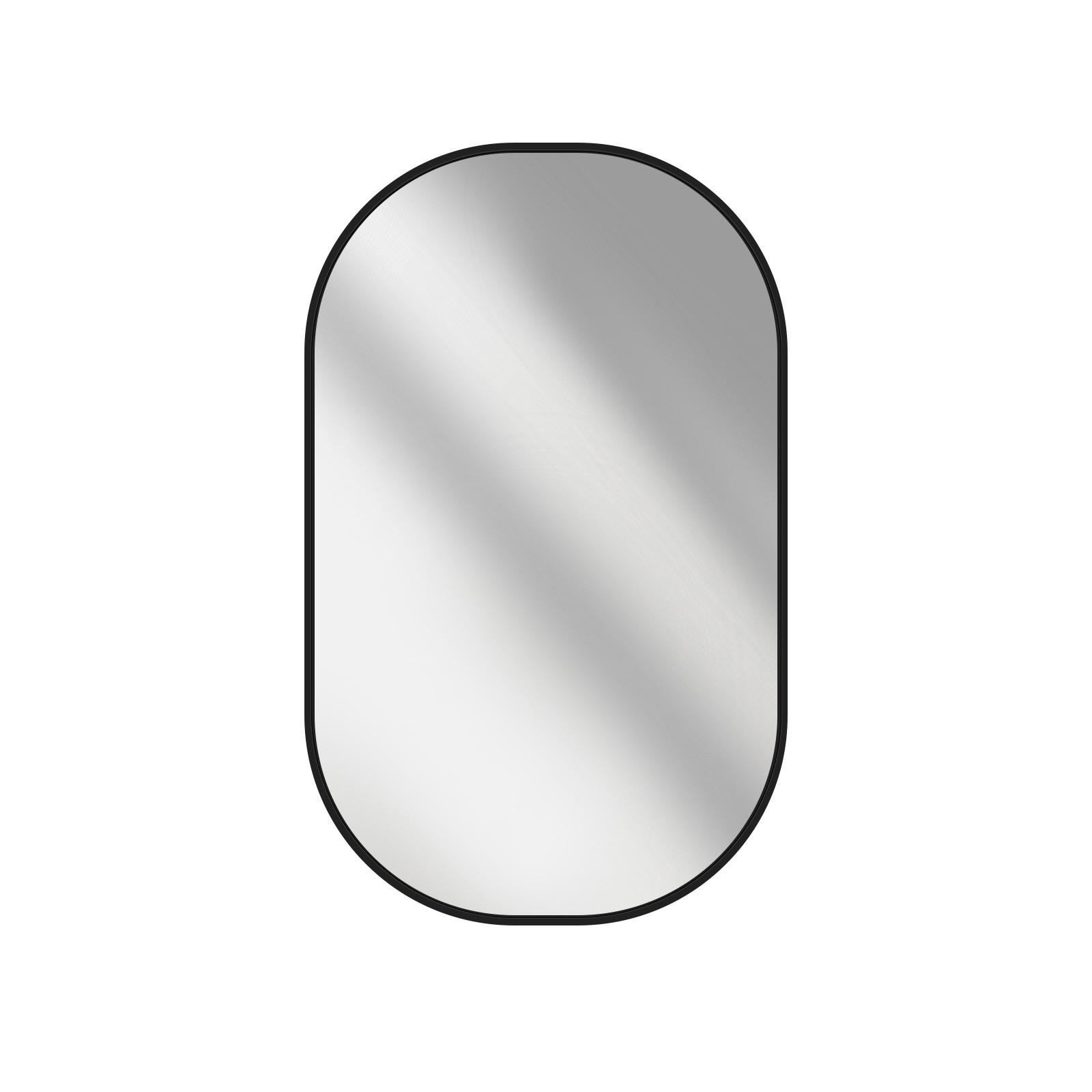 WANDSPIEGEL Umweltfreundlicher Glasspiegel Ovale Schwarz 80/60/2 cm - Schwarz, Glas/Metall (60/80/80cm) - EMKE