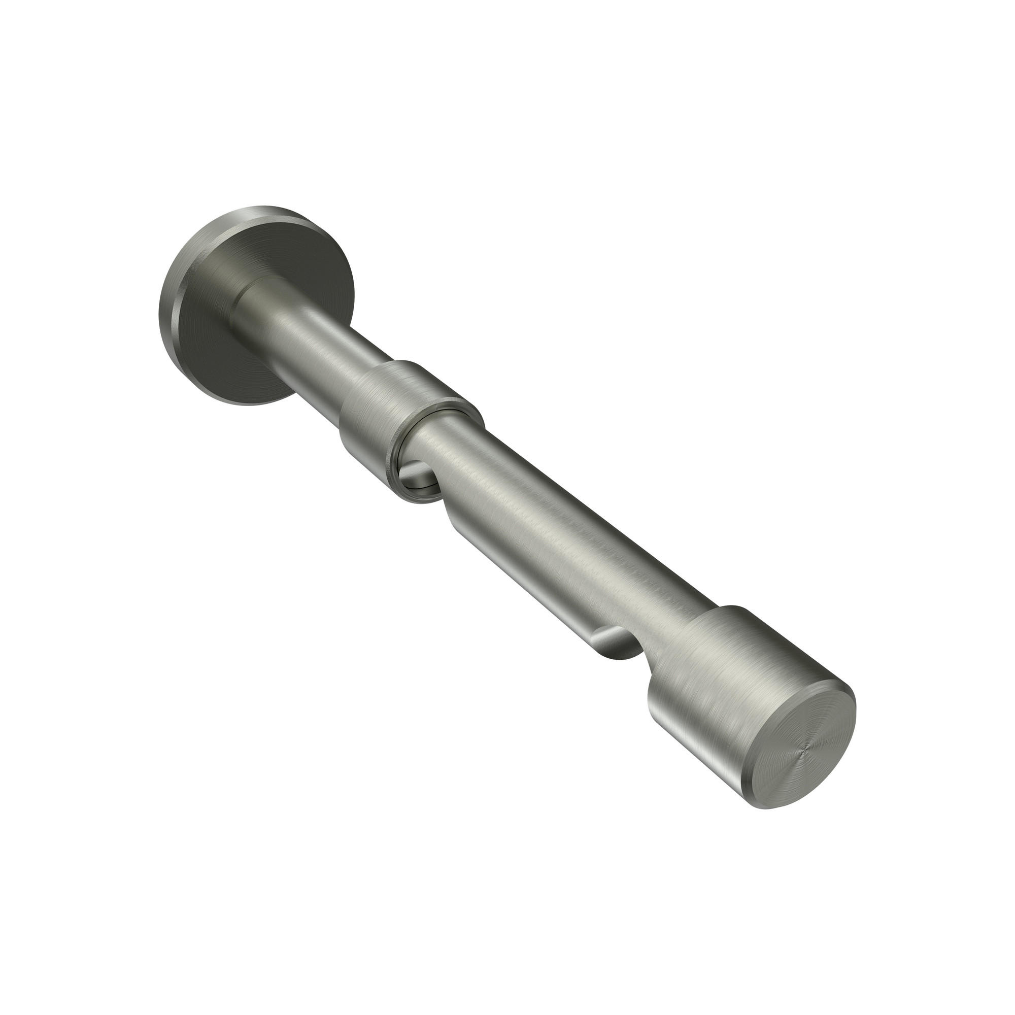 TRÄGER FÜR GARDINENSTANGEN 16 mm Ø, Sinux 2-läufig, Edelstahl-Optik - Edelstahlfarben, Metall (15.8/4/4cm) - INTERDECO