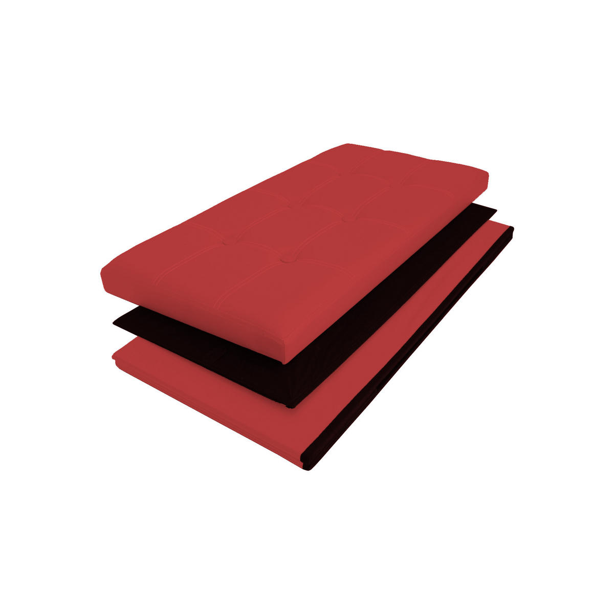 FUSSHOCKER Rot 38/76/38 cm - Rot, Textil (38/38/76cm) - Mobili Rebecca