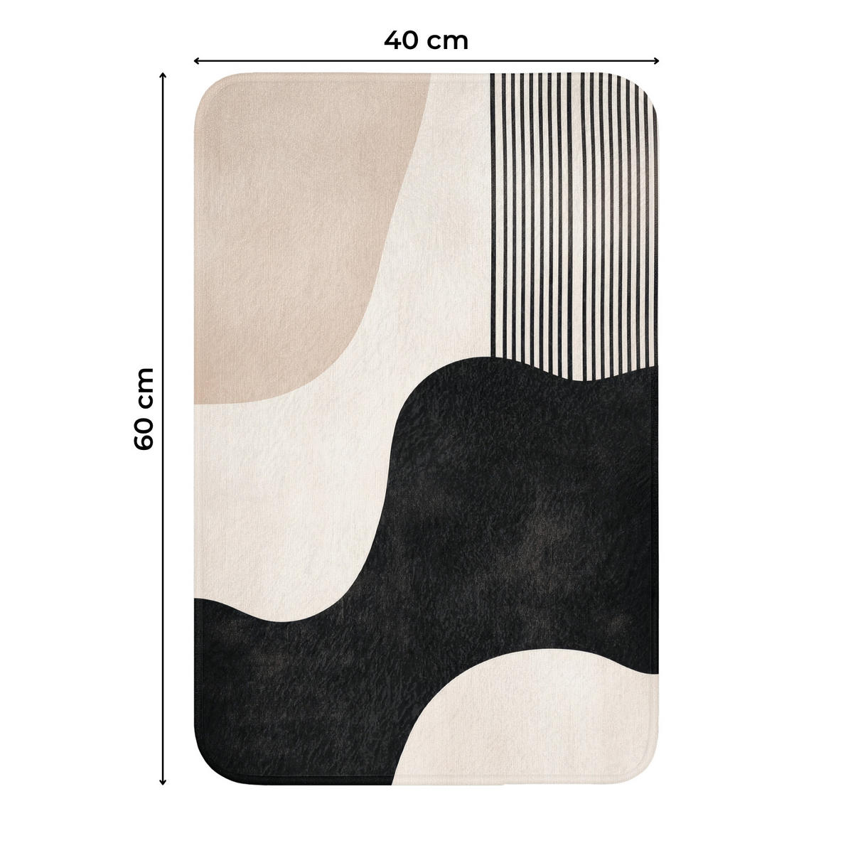 WC-VORLEGER Abstrakt - Japandi - Beige - Modern WC Teppich 40x60 cm - Beige, Kunststoff/Textil (40/1cm) - OnlyWow