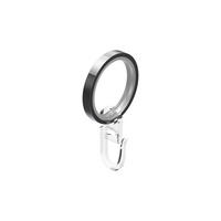 FLACHRINGE MIT EINLAGE UND FALTENHAKEN FÜR GARDINENSTANGEN 20 mm Ø, Chrom, Packung 10 Stück - Chromfarben, Metall (20cm) - INTERDECO
