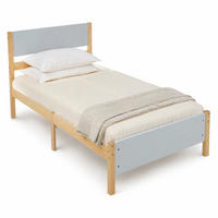 BETT 90/200 cm in Weiß & Natur mit Lattenrost - Naturfarben/Weiß, Holzwerkstoff (90/200cm) - STILVORA