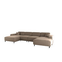 WOHNLANDSCHAFT Gloria In Tiffani - Taupe, Holzwerkstoff/Textil (378/73/165cm) - Fun Möbel