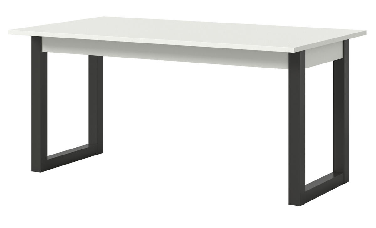 ESSTISCH weiß, grau 150 - 190 cm, Küchentisch ausziehbar - Dunkelgrau/Weiß, Holzwerkstoff/Metall (150/90/76cm) - Inn.Furn