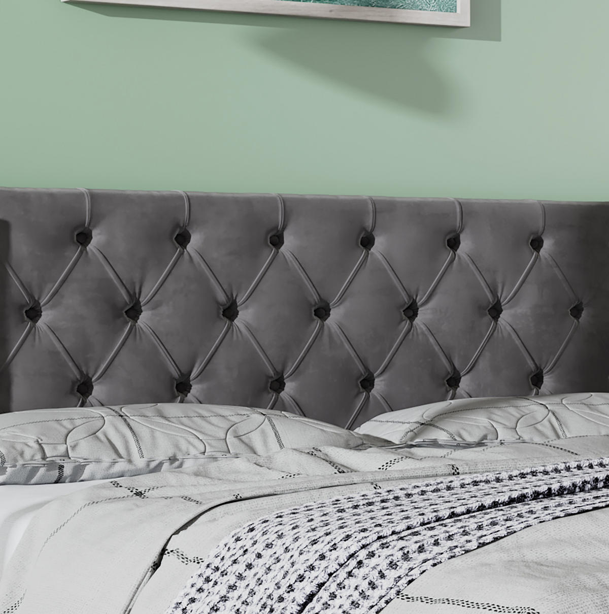 POLSTERBETT 140/190 cm grau aus Samt mit Bettkasten - Grau, Textil (140/200cm) - OKMYHOME