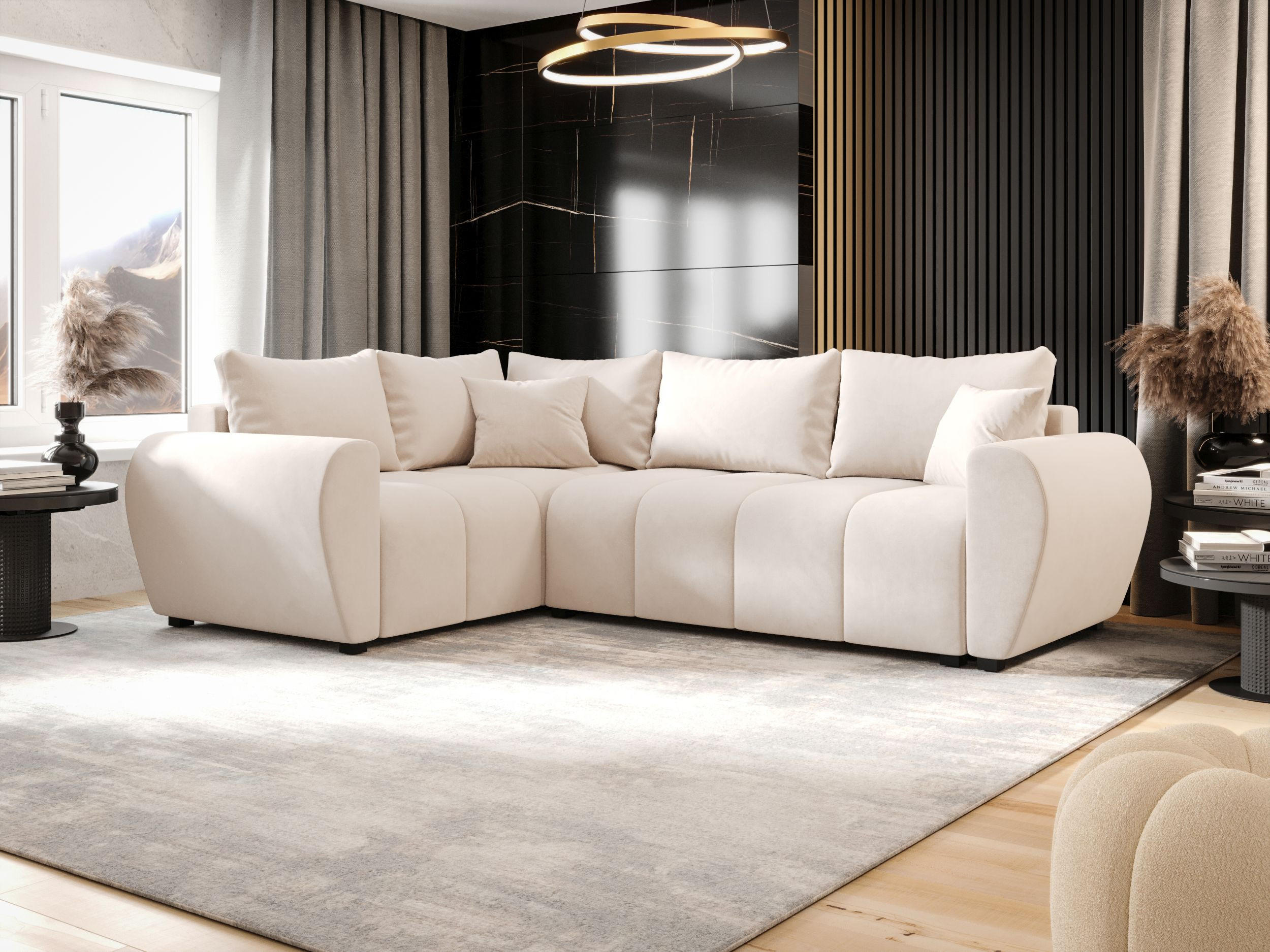 ECKSOFA MOLISA L PLUS Itaka 16 Links mit Schlaffunktion - Beige, Textil (235/175cm) - Bedante