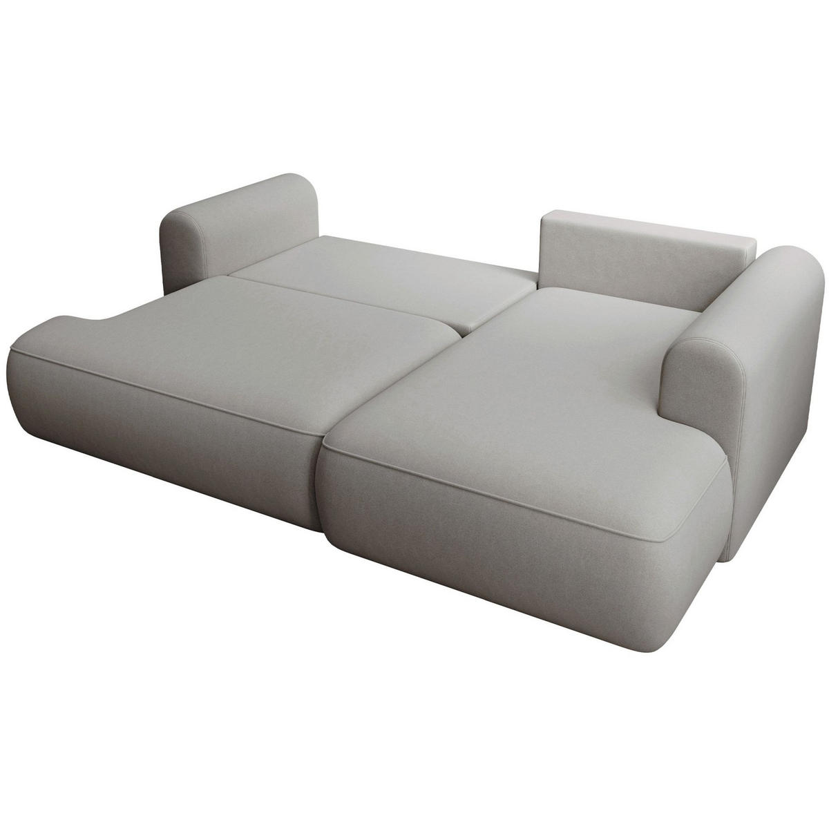 ECKSCHLAFSOFA Ovo Mini Grau Easy-Clean-Samtbezug - Schwarz/Grau, Kunststoff/Textil (156/238cm) - Selsey