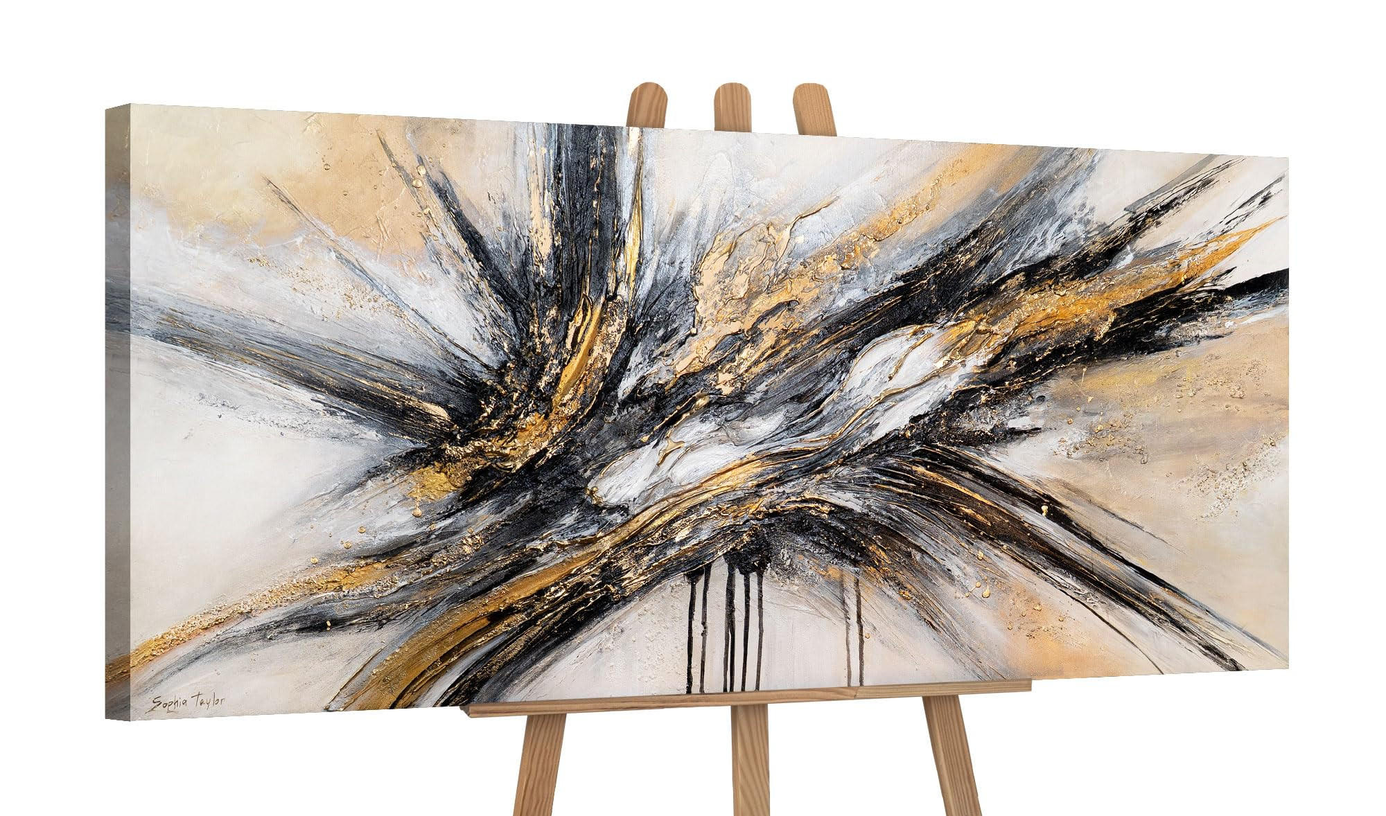 GEMÄLDE Fluss der Kraft auf Keilrahmen 115x50 cm - Multicolor, Holz (115/50cm) - YS-art gallery