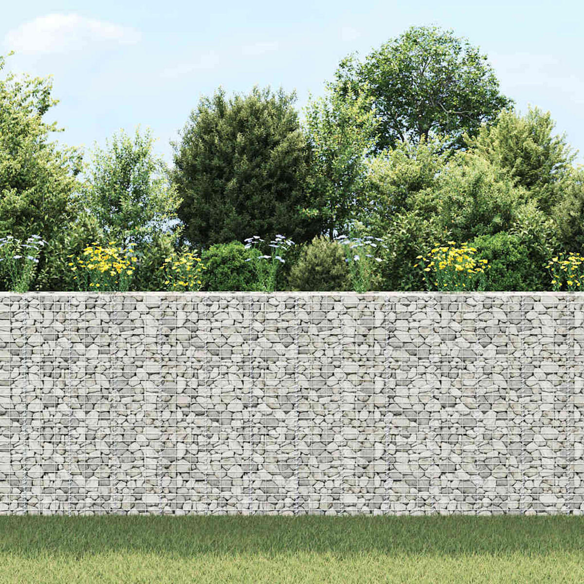 GABIONEN-HOCHBEETE 3 Stk. 30x30x150 cm Eisen - Silberfarben, Metall (30/150/30cm) - furnicato