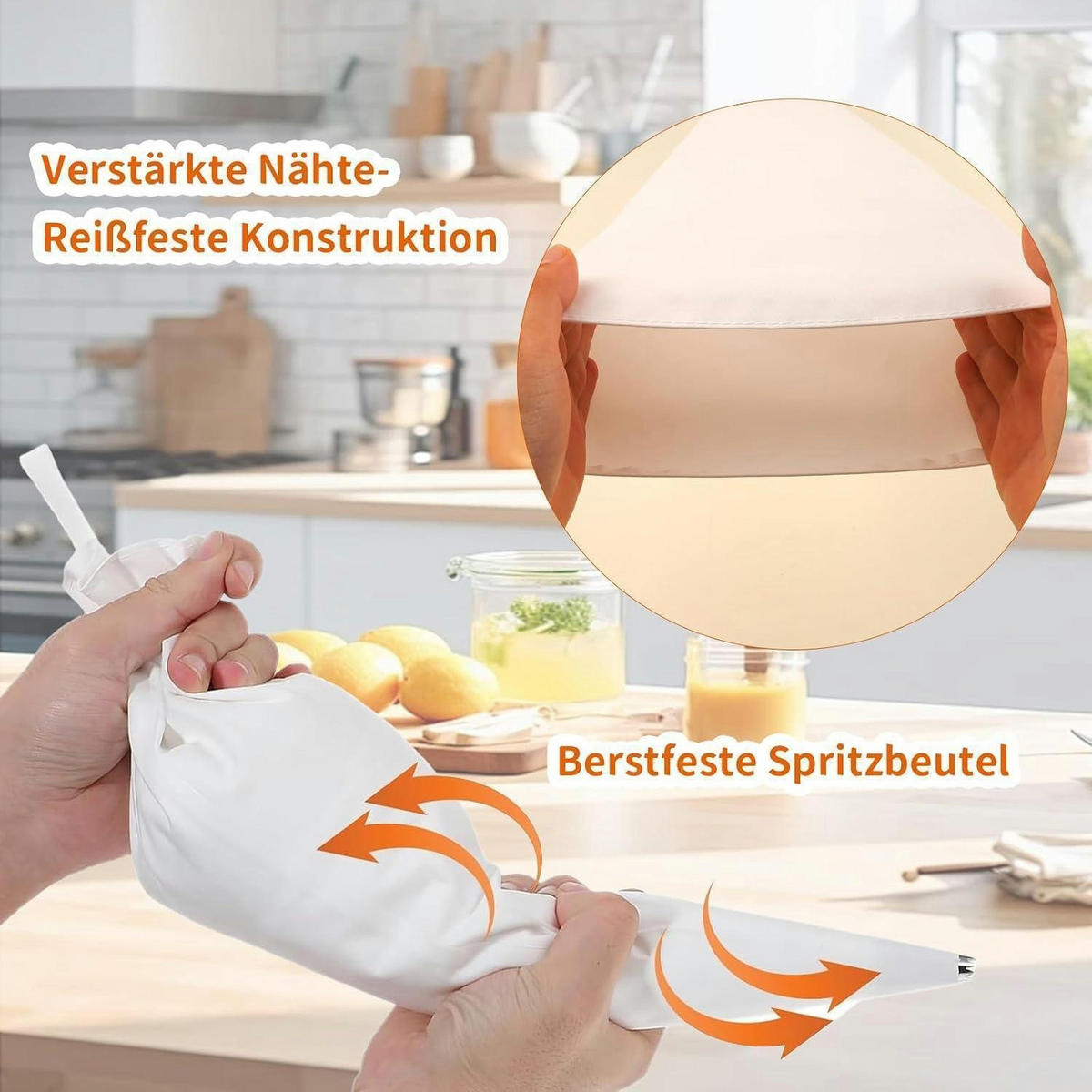 SPRITZBEUTEL 4er-Set 30 cm wiederverwendbar - Weiß, Textil (17/1/30cm)