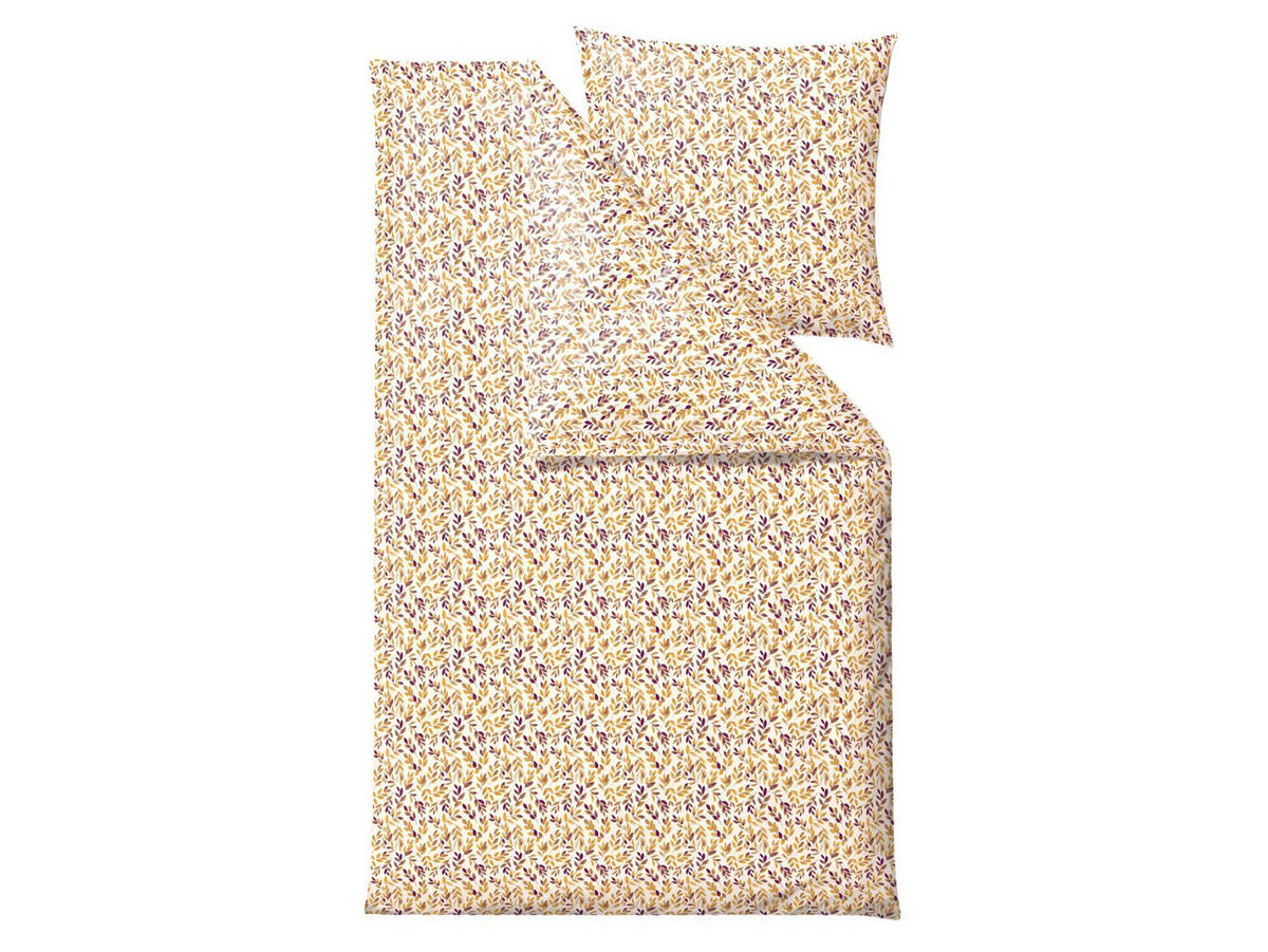 BETTWÄSCHE Painterly Leaf gold 135/200 cm Bio-Baumwolle - Goldfarben, Textil (135/200cm) - Södahl