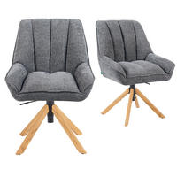 BÜROSTUHL Mika-Hedi 2er-Set - Honigeiche/Grau, Eichenholz/Holz (60/89/68cm) - DUBI Möbel