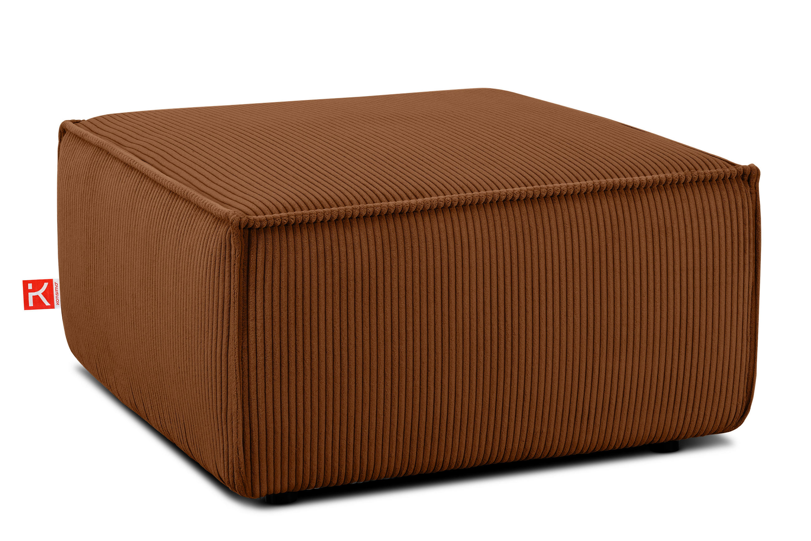 SITZPOUF NAPI gefederte Sitzfläche, rot - Rot/Schwarz, Textil (83/45/83cm) - KONSIMO®