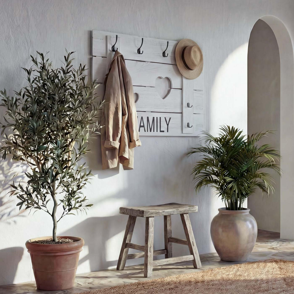 WANDGARDEROBE FAMILY SHABBY-LOOK Cremeweiß - Weiß, Holz (90/60/3cm) - MCW