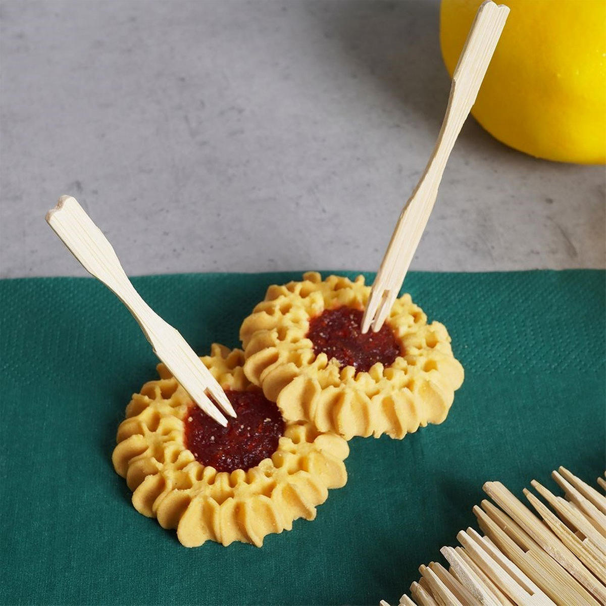 SNACKGABELN Bambus 100 Stück. - Kirschbaumfarben, Holz (9cm) - Excellent Houseware