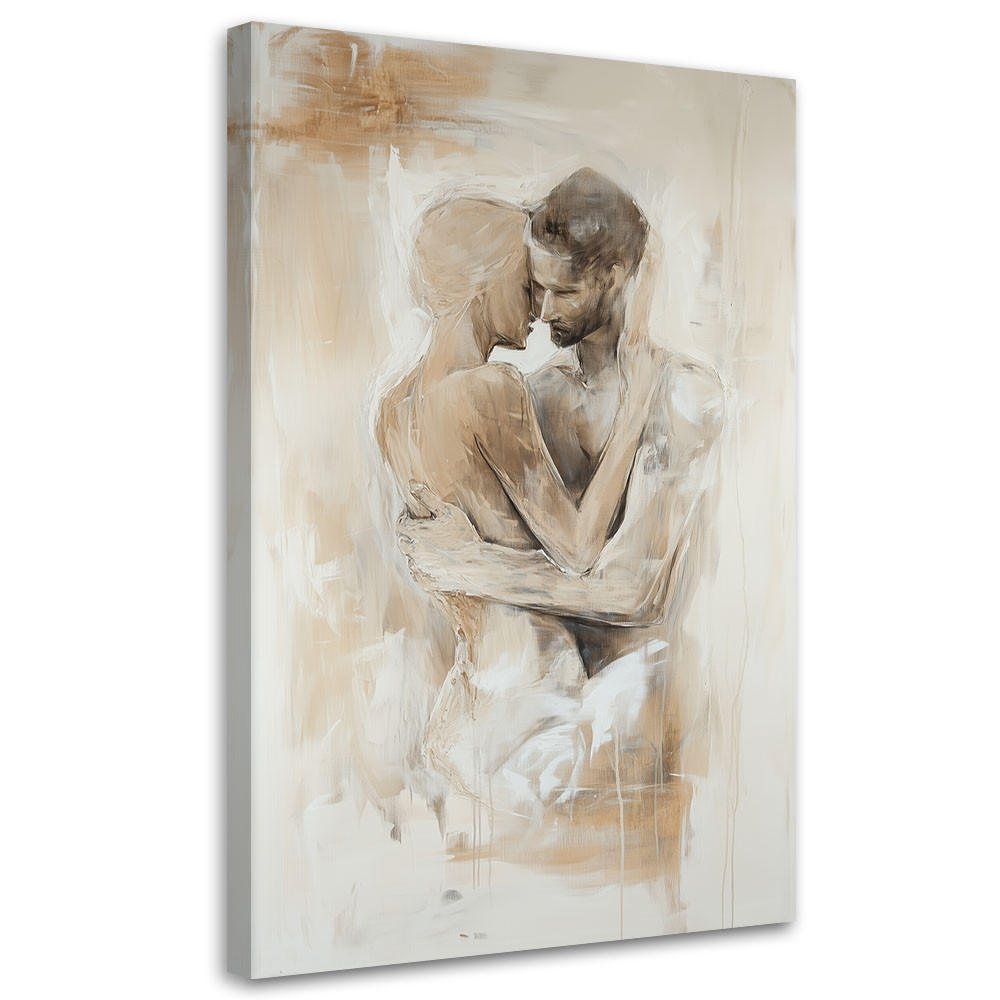 WANDBILD romantisches paar akt liebe beige - Beige, Textil (70/100cm) - Feeby