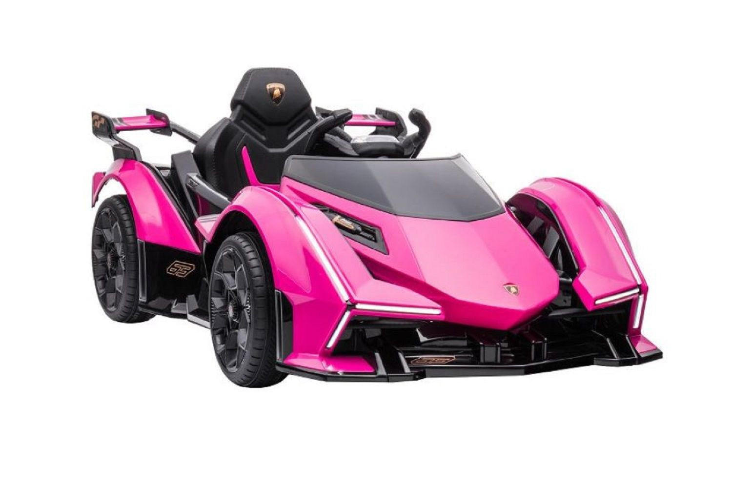 KINDER ELEKTROAUTO Lamborghini V12 Vision Gran Turismo pink Fernbedienung, MP3-Anschluss, Musikfunktion, Batterieanzeige - Rosa, Kunststoff (117/66/50cm) - Es-Toys