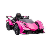 KINDER ELEKTROAUTO Lamborghini V12 Vision Gran Turismo pink Fernbedienung, MP3-Anschluss, Musikfunktion, Batterieanzeige - Rosa, Kunststoff (117/66/50cm) - Es-Toys