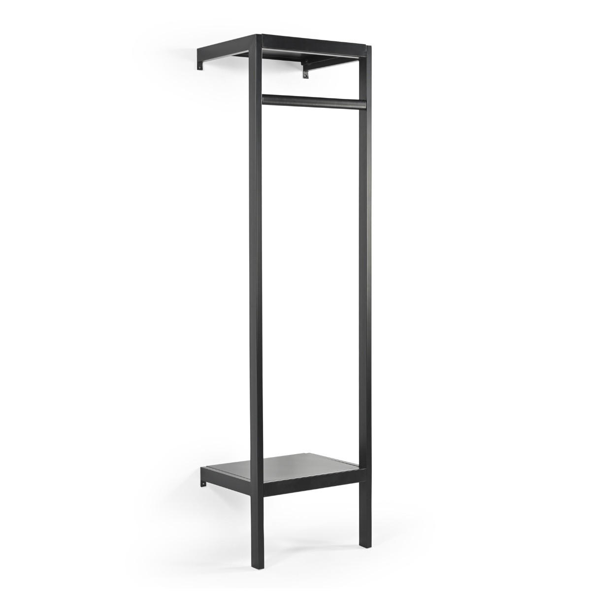 GARDEROBE aus Metall 50x40x185cm, schwarz - Schwarz, Metall (50/185/40cm) - Giga Meubel