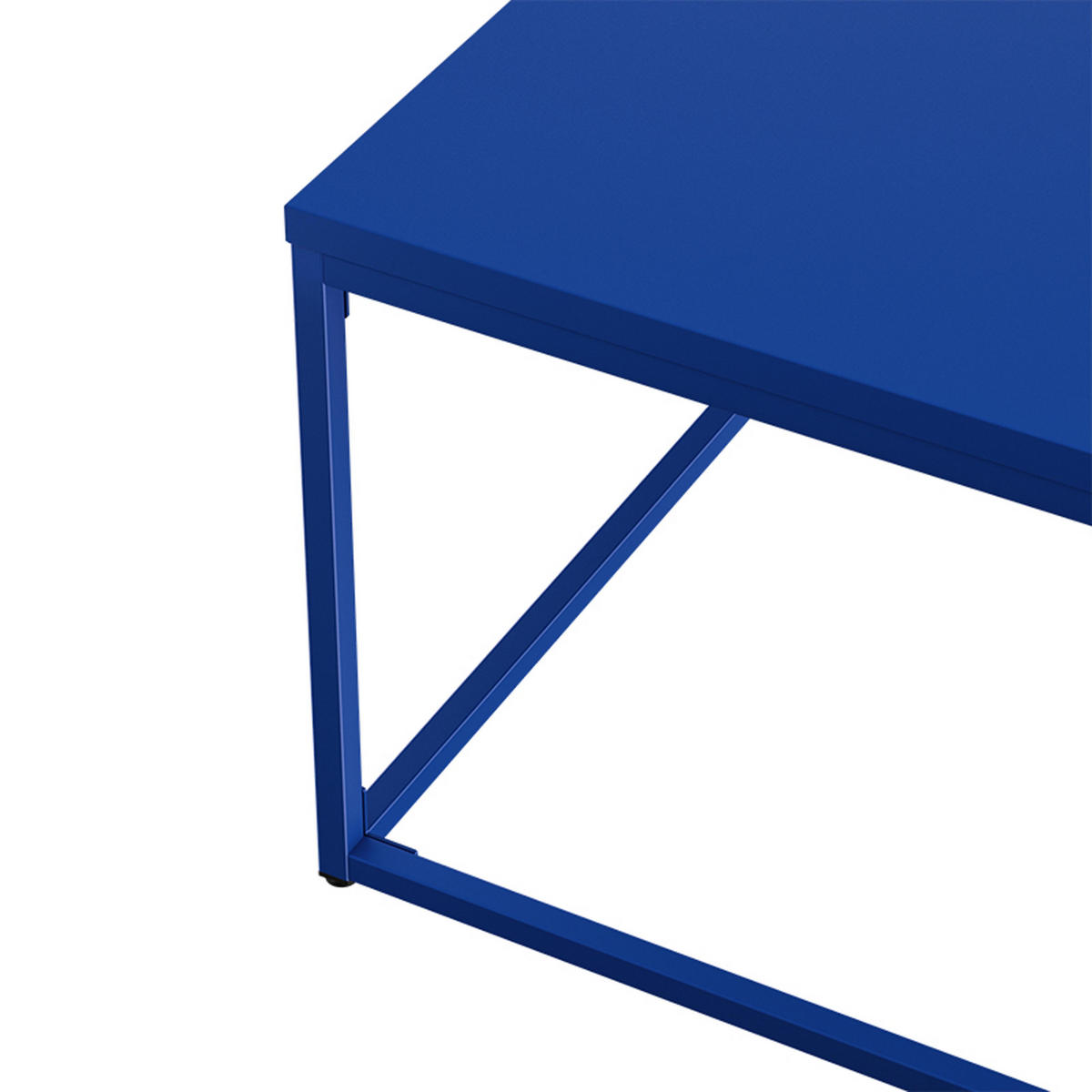 COUCHTISCH 120 cm, Dunkelblau - Blau, Metall (90/90/35cm) - Oviala