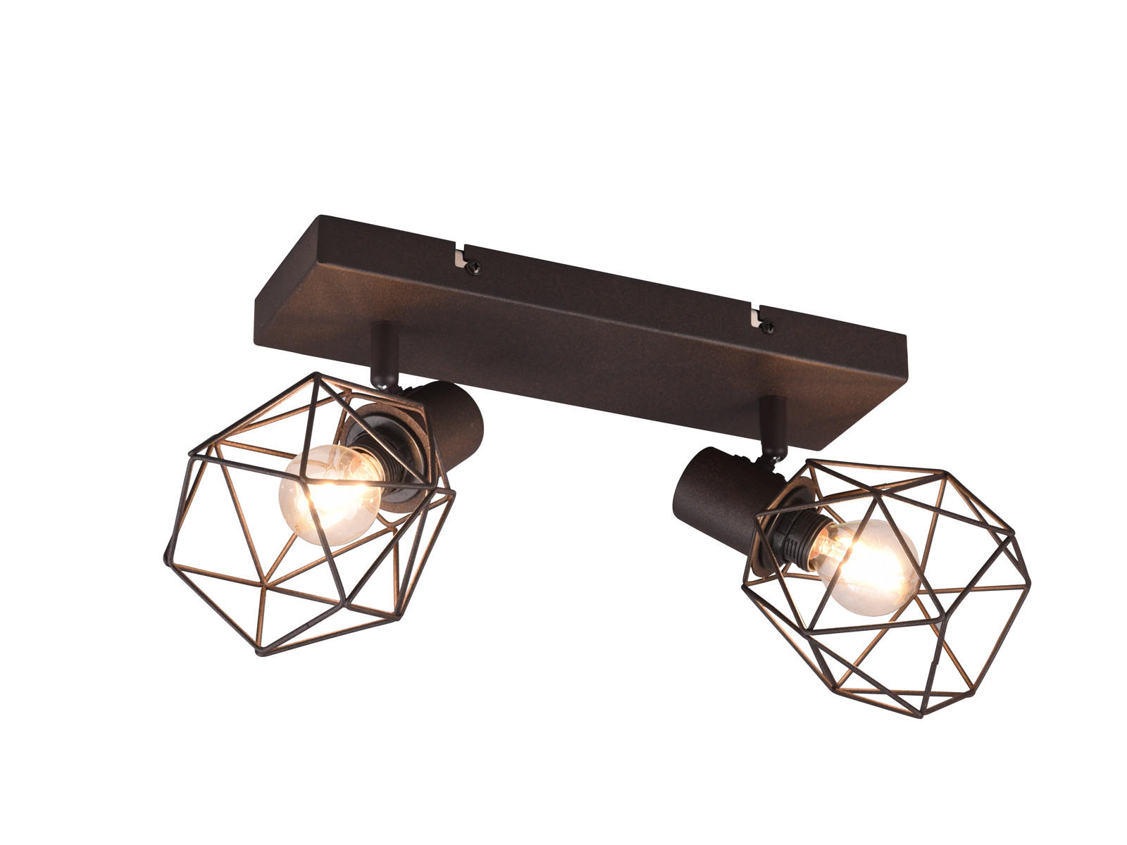 DECKENSTRAHLER 2-flammig Industrial Rostoptik, Breite 30cm - Rostfarben, Metall (9/30/14cm) - meineWunschleuchte