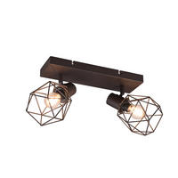 DECKENSTRAHLER 2-flammig Industrial Rostoptik, Breite 30cm - Rostfarben, Metall (9/30/14cm) - meineWunschleuchte