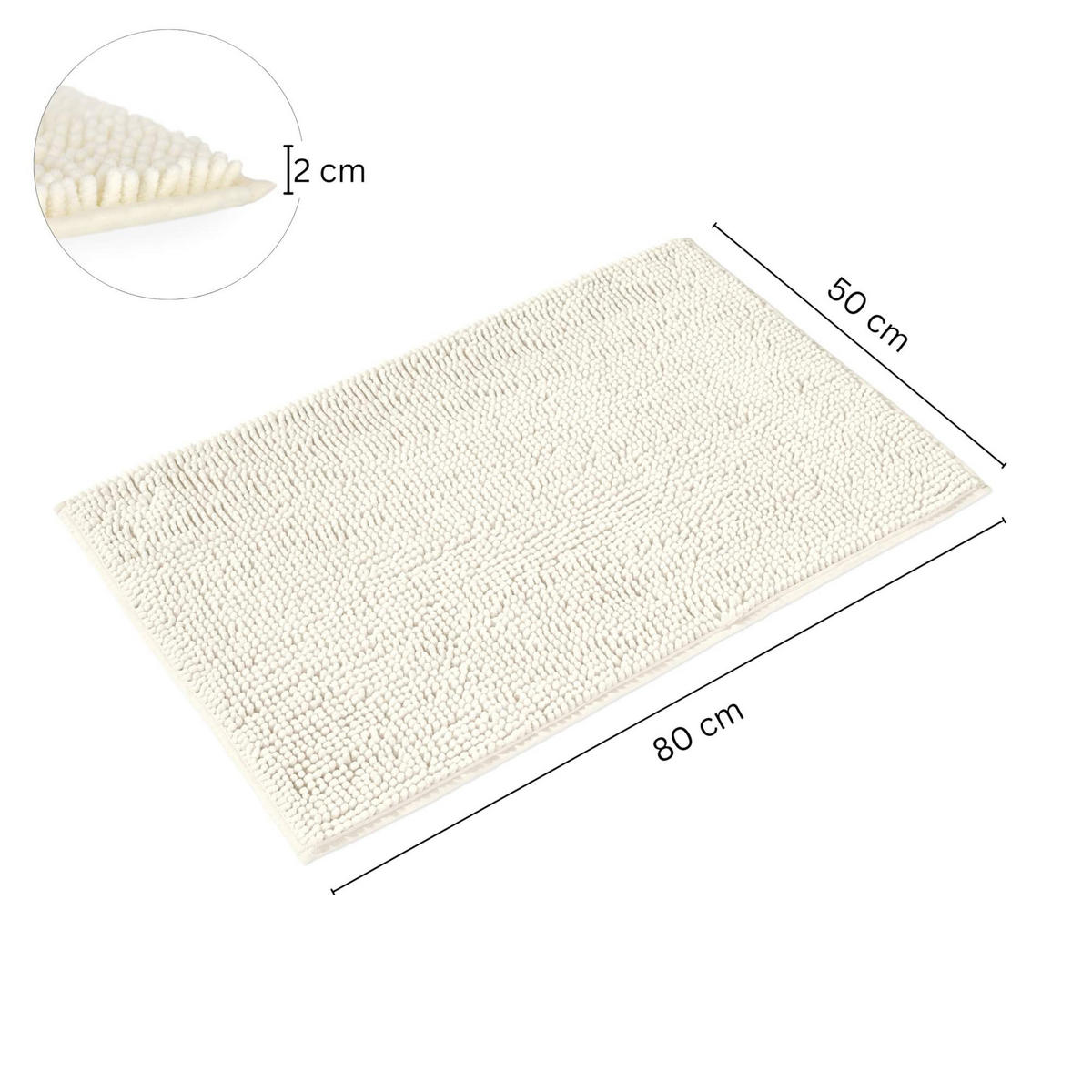 BADEMATTE PARIS - Creme, Textil (50/80cm) - WohnDirect