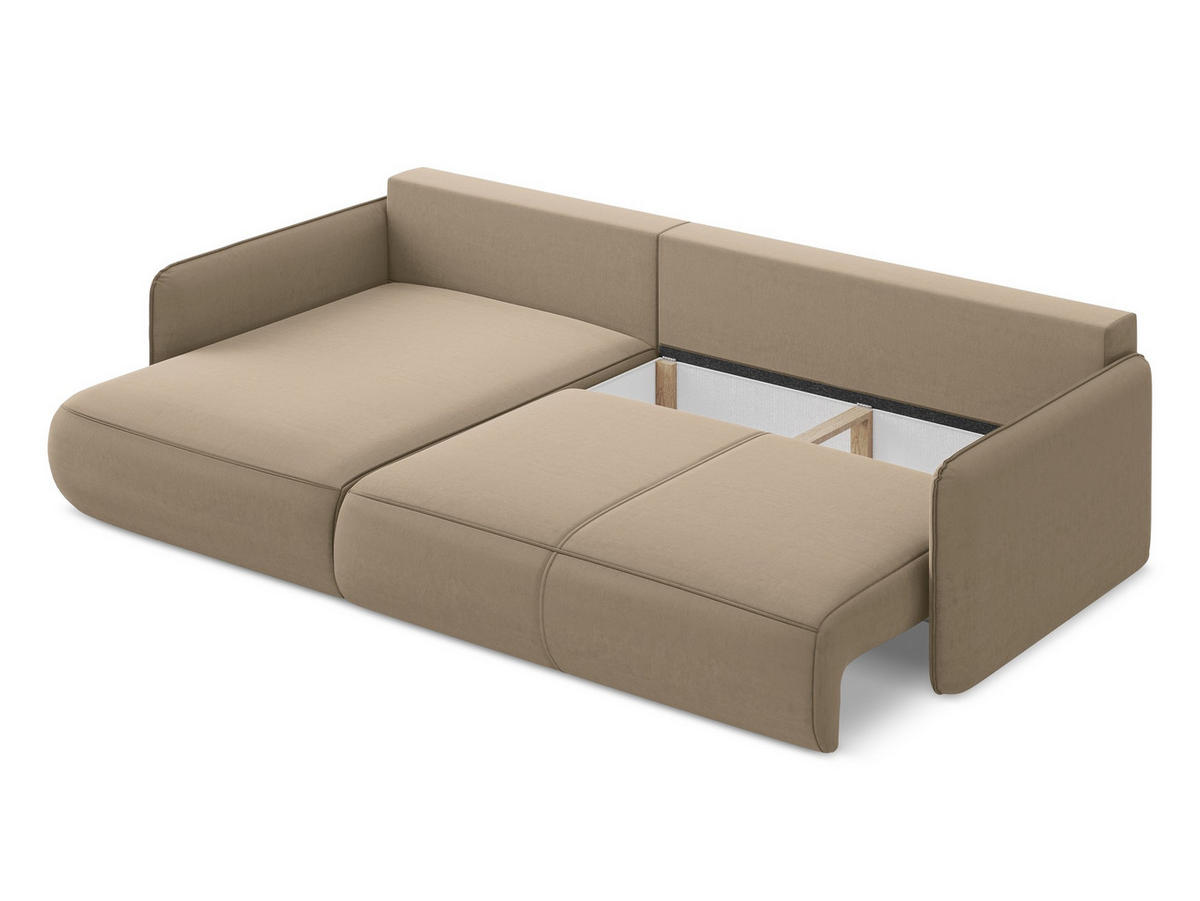 ECKSOFA mit Schlaffunktion Chenille Stoff Grau - Silberfarben/Schwarz, Kunststoff/Textil (207/148cm) - Makamii