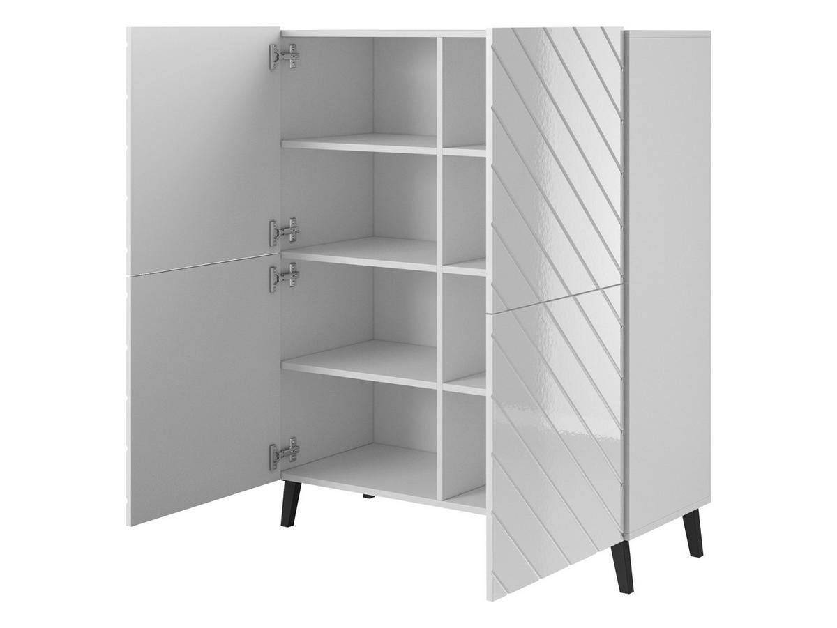 KOMMODE Abeto 100 - Schwarz Hochglanz/Schwarz, Holzwerkstoff/Kunststoff (101/122/40cm) - MIRJAN24