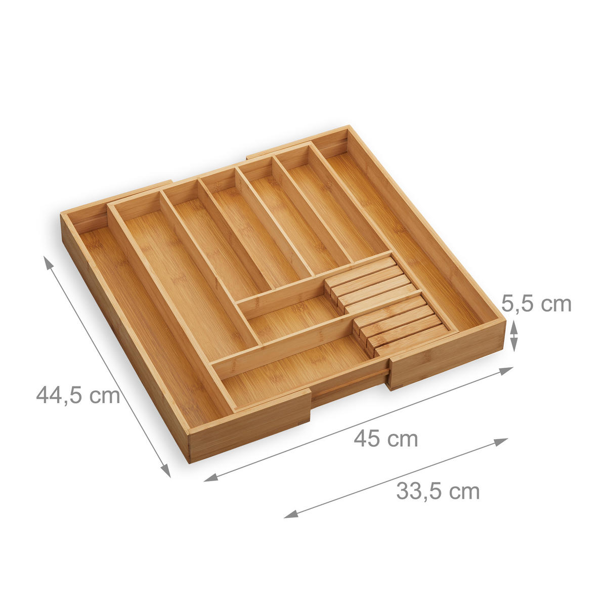 BESTECKKASTEN - Hellbraun, Holz/Holzwerkstoff (45/5.5/44.5cm) - Relaxdays