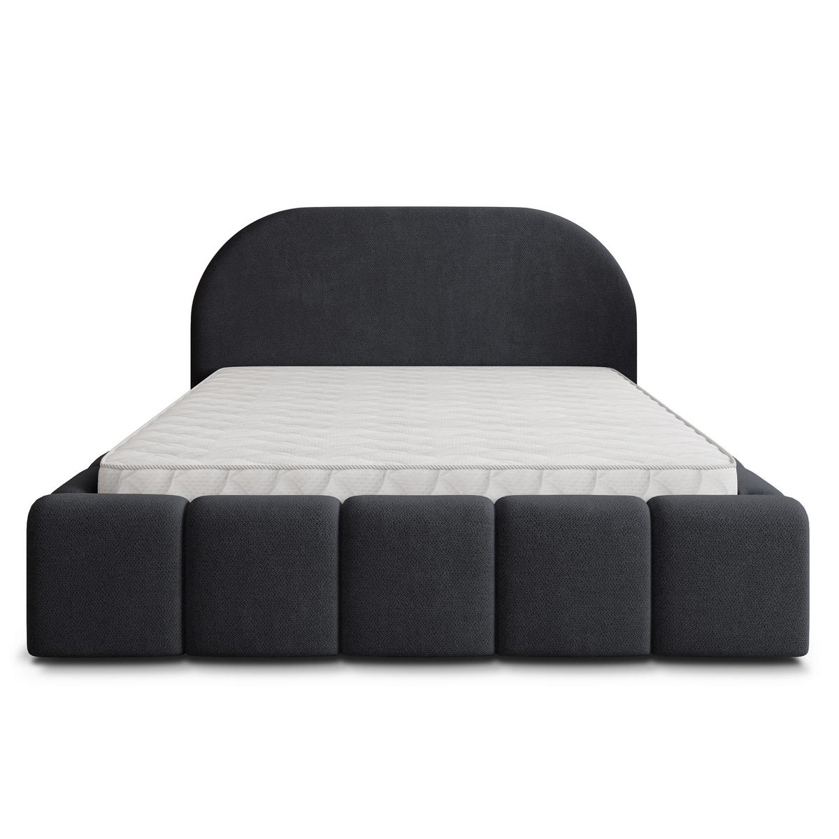 POLSTERBETT FLUSSO 180x200 cm mit Bettkästen - Schwarz - Schwarz, Holz (180/200cm) - MASSENO