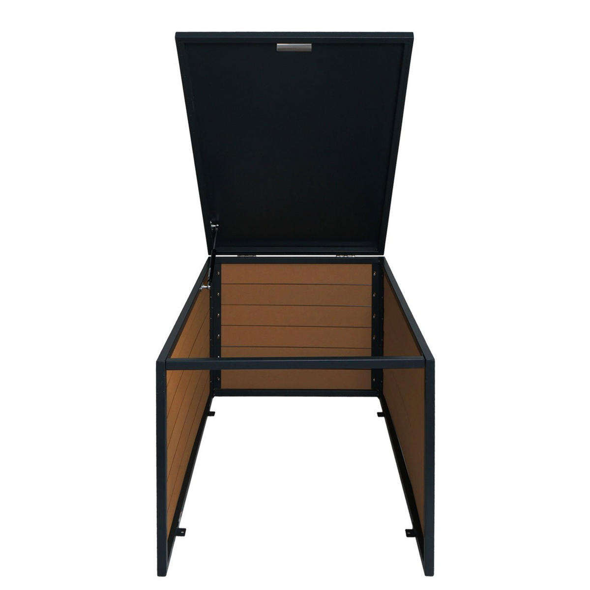 MÄHROBOTER-GARAGE XL mit Deckel 43x70x90cm WPC Metall Eiche-Optik - Eichefarben, Metall (70/43/90cm) - PROREGAL