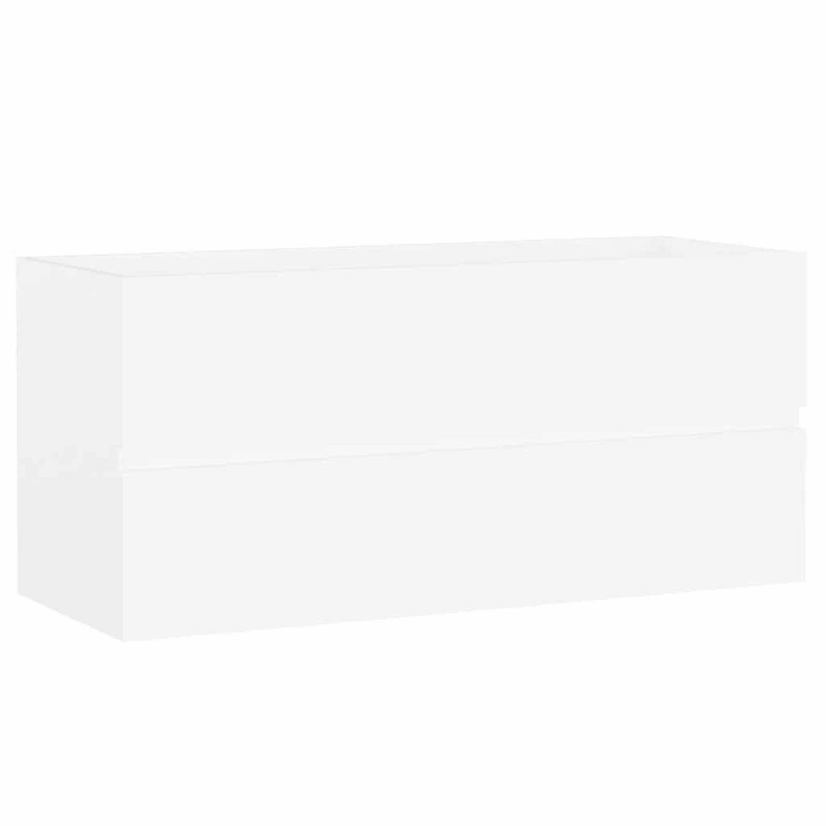 WASCHBECKENUNTERSCHRANK Mit Einbaubecken Weiss Holzwerkstoff - Weiß, Holzwerkstoff (38.5/45/100cm) - vidaXL